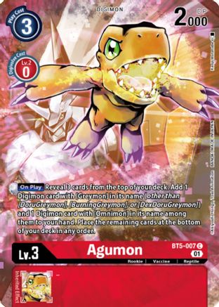 Agumon - BT5-007 (Digimon Royal Knights Card Set) (BT5-007) - Battle of Omni Foil