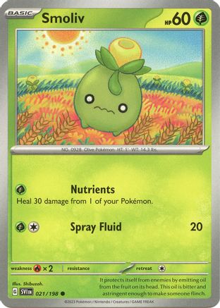 Smoliv 021/198  - Reverse Holofoil SV01 Scarlet & Violet Base Set - Common