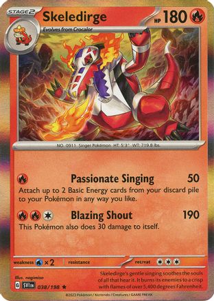 Skeledirge 038/198  - Reverse Holofoil SV01 Scarlet & Violet Base Set - Rare