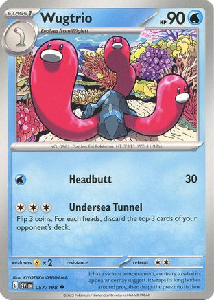 Wugtrio 057/198  - Reverse Holofoil SV01 Scarlet & Violet Base Set - Uncommon