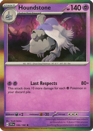 Houndstone 106/198  - Reverse Holofoil SV01 Scarlet & Violet Base Set - Rare