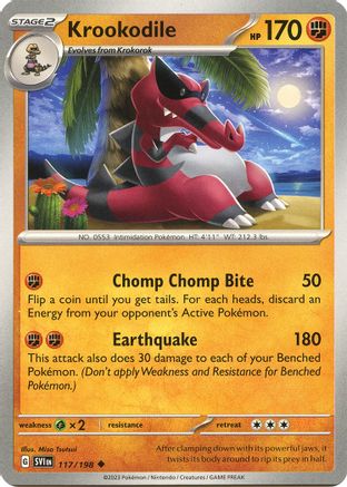 Krookodile 117/198  - Reverse Holofoil SV01 Scarlet & Violet Base Set - Uncommon