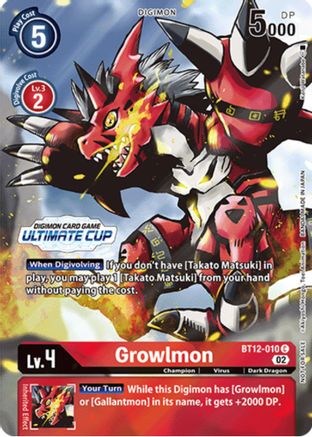 Growlmon (Ultimate Cup) (BT12-010) - Across Time