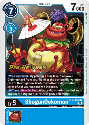 ShogunGekomon (BT12-026) - Across Time Pre-Release Cards