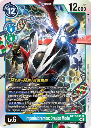 Imperialdramon: Dragon Mode (BT12-030) - Across Time Pre-Release Cards Foil