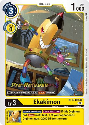 Ekakimon (BT12-035) - Across Time Pre-Release Cards
