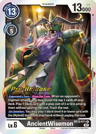 AncientWisemon (BT12-071) - Across Time Pre-Release Cards