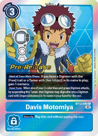 Davis Motomiya (BT12-090) - Across Time Pre-Release Cards