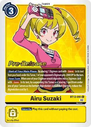 Airu Suzaki (BT12-091) - Across Time Pre-Release Cards
