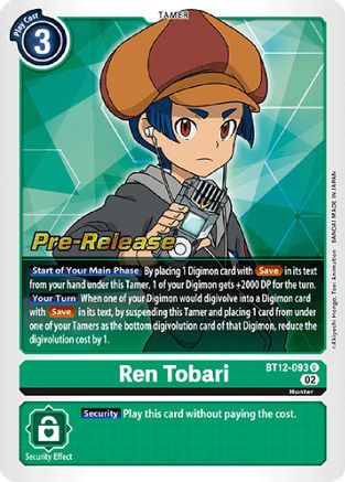 Ren Tobari (BT12-093) - Across Time Pre-Release Cards