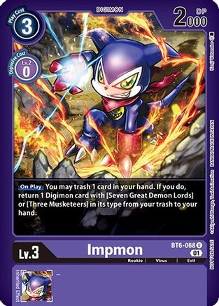 Impmon (April 2023 Beelzemon Special) (BT6-068) - Starter Deck 14: Beelzemon Advanced Deck Set Pre-Release Cards