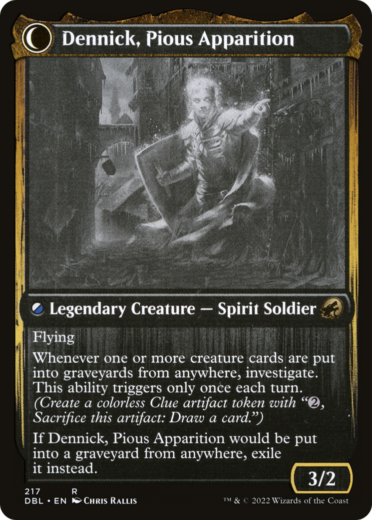 Dennick, Pious Apprentice (DBL-217) - Innistrad: Double Feature: (Double Faced Transform) Foil