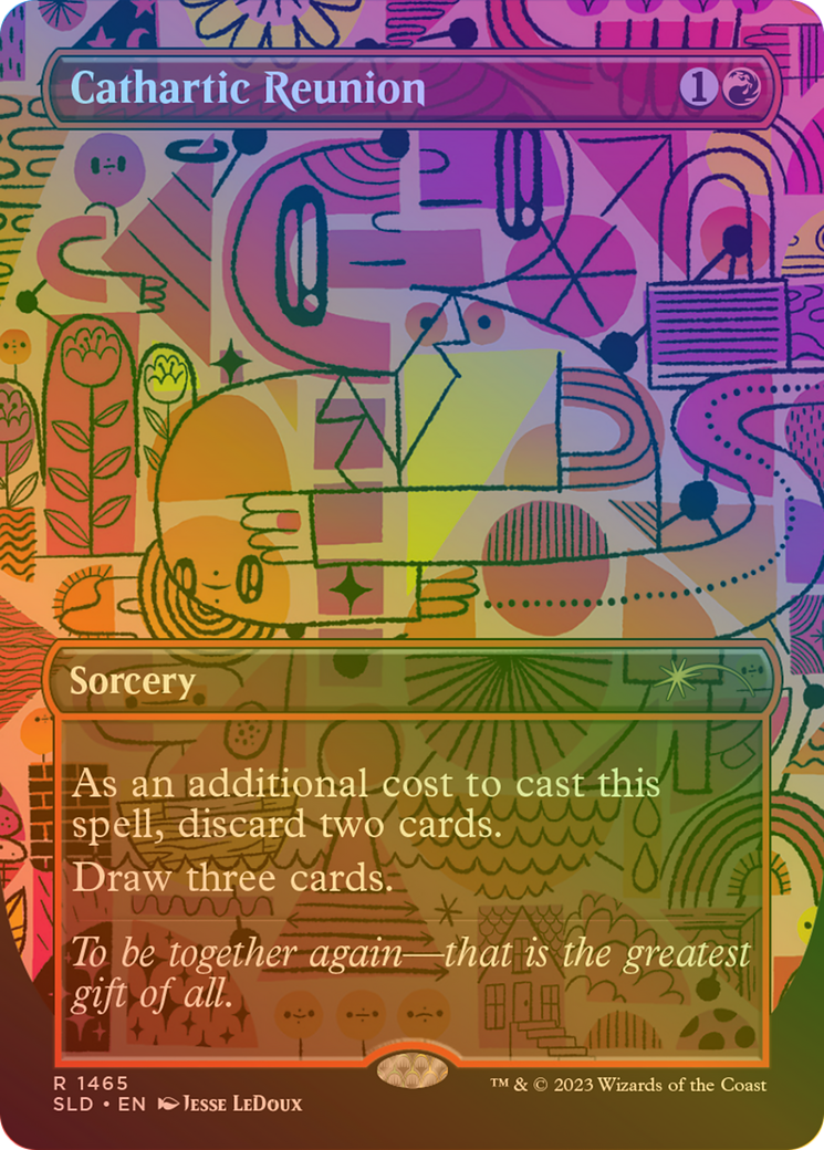 Cathartic Reunion (1465) (Rainbow Foil) (SLD-1465) - Secret Lair Drop (Borderless) Foil