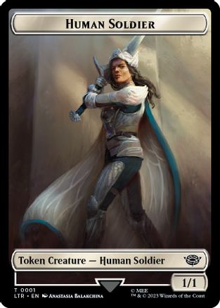 Human Soldier (0001) // Food (0011) Double-Sided Token (LTR-1 // 11) - The Lord of the Rings: Tales of Middle-earth Foil
