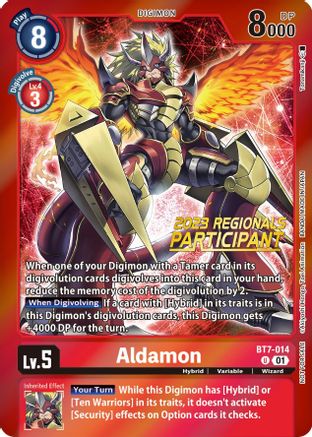Aldamon (2023 Regionals Participant) (BT7-014) - Next Adventure Foil
