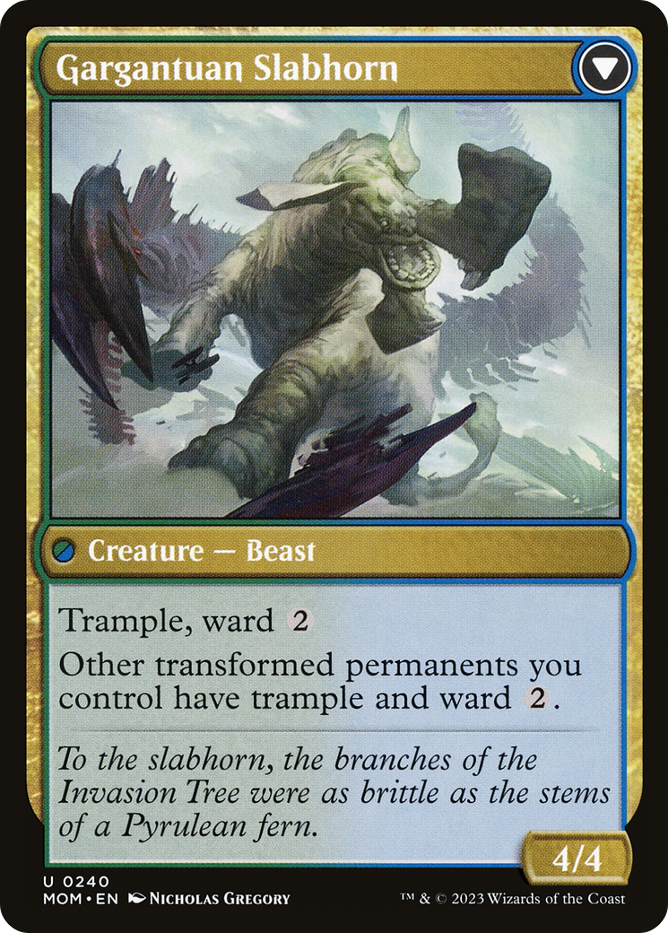 Invasion of Pyrulea // Gargantuan Slabhorn (MOM-240) - March of the Machine