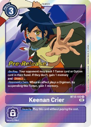 Keenan Crier (BT13-102) - Versus Royal Knights Pre-Release Cards Foil