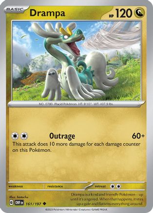 Drampa 161/197  - Reverse Holofoil SV03 Obsidian Flames - Uncommon