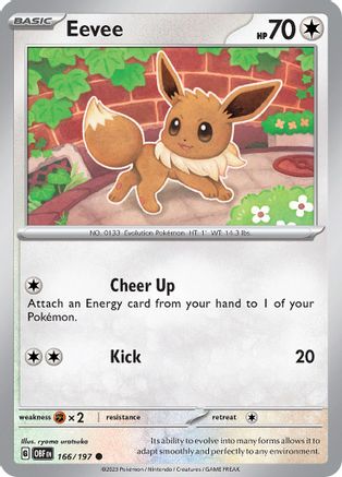 Eevee 166/197  SV03 Obsidian Flames - Common