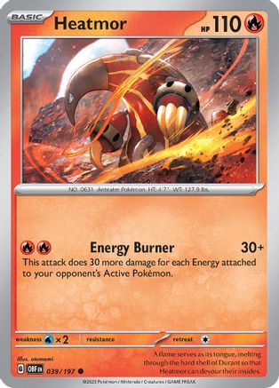 Heatmor 039/197  - Reverse Holofoil SV03 Obsidian Flames - Common