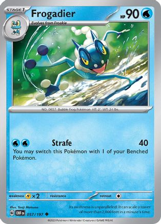 Frogadier 057/197  - Reverse Holofoil SV03 Obsidian Flames - Uncommon