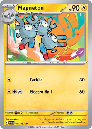 Magneton 064/197  - Reverse Holofoil SV03 Obsidian Flames - Common