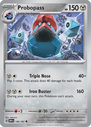Probopass 146/197  - Reverse Holofoil SV03 Obsidian Flames - Uncommon