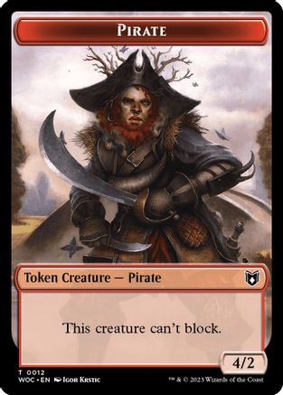 Pirate // Human Soldier Double-Sided Token (WOC-12 // 7) - Commander: Wilds of Eldraine