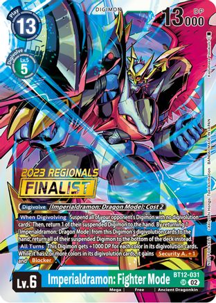 Imperialdramon: Fighter Mode (2023 Regionals Finalist) (BT12-031) - Across Time Foil