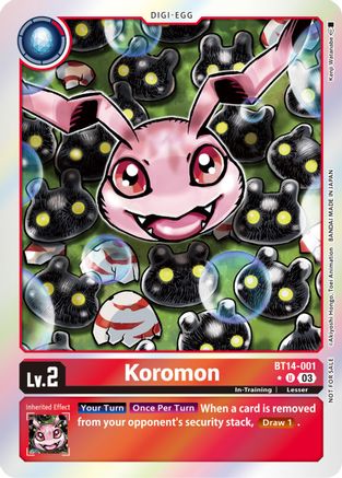 Koromon (Blast Ace Box Promotion Pack) (BT14-001) - Blast Ace Foil