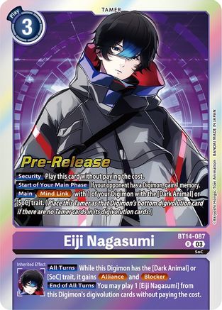 Eiji Nagasumi (BT14-087) - Blast Ace Pre-Release Cards Foil