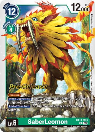 SaberLeomon (BT14-054) - Blast Ace Pre-Release Cards Foil