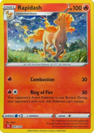 Rapidash 005  - Holofoil Trading Card Game Classic - Classic Collection