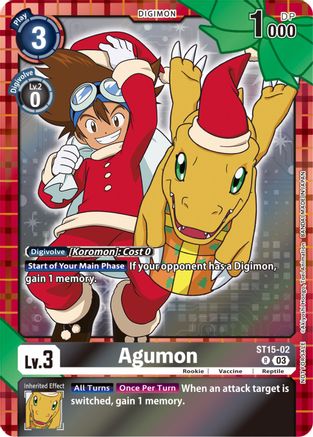 Agumon (Winter Holiday 2023) (ST15-02) - Starter Deck 15: Dragon of Courage Foil