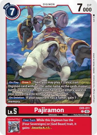 Pajiramon (EX5-011) - Animal Colosseum