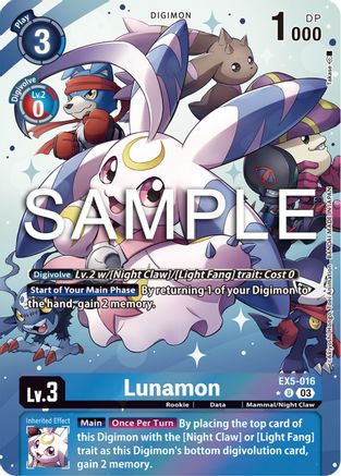 Lunamon (Alternate Art) (EX5-016) - Animal Colosseum Foil