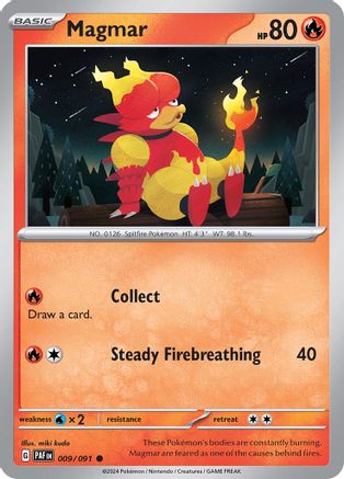 Magmar 009  - Reverse Holofoil SV Paldean Fates - Common