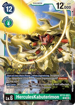 HerculesKabuterimon (BT15-053) - Exceed Apocalypse Pre-Release Cards Foil