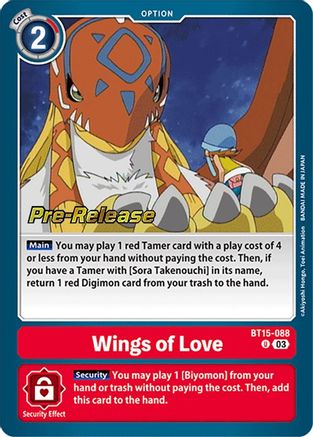 Wings of love (BT15-088) - Exceed Apocalypse Pre-Release Cards Foil