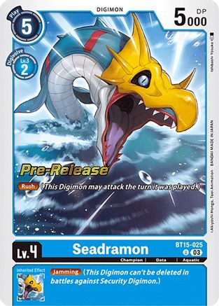 Seadramon (BT15-025) - Exceed Apocalypse Pre-Release Cards Foil