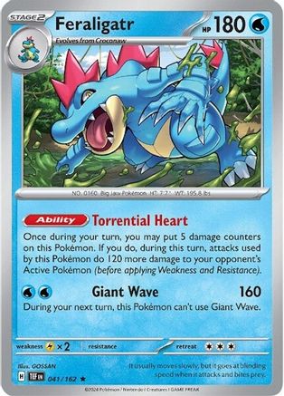 Feraligatr 041/162  - Reverse Holofoil SV05 Temporal Forces - Rare