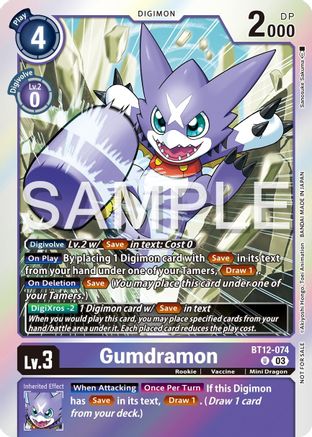 Gumdramon - BT12-074 (Official Tournament Vol.13 Winner Pack) (BT12-074) - Across Time Foil