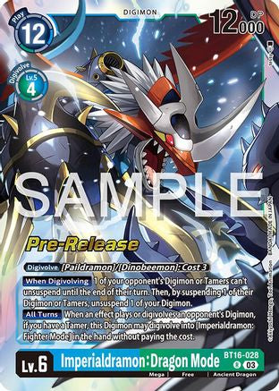 Imperialdramon: Dragon Mode (BT16-028) - Beginning Observer Pre-Release Cards Foil