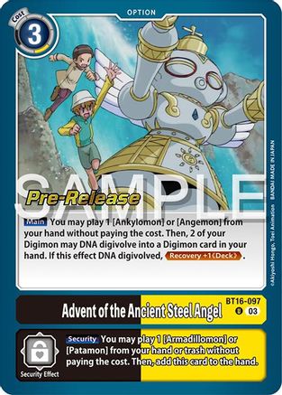Advent of the Ancient Steel Angel (BT16-097) - Beginning Observer Pre-Release Cards Foil