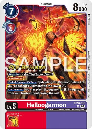 Helloogarmon (BT16-010) - Beginning Observer Pre-Release Cards Foil