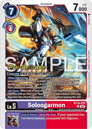Soloogarmon (BT16-076) - Beginning Observer Pre-Release Cards Foil