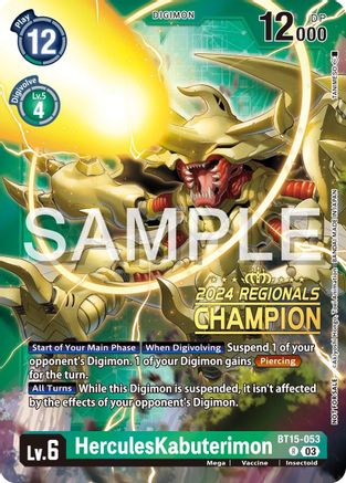 HerculesKabuterimon (2024 Regionals Champion) (BT15-053) - Exceed Apocalypse Foil