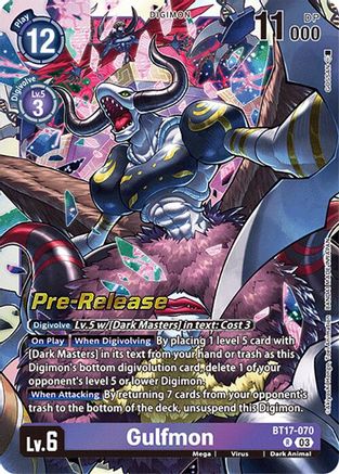 Gulfmon (BT17-070) - Secret Crisis Pre-Release Cards Foil