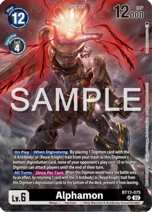 Alphamon (Pre-Release Tournament Participation Card) (BT13-075) - Secret Crisis Pre-Release Cards