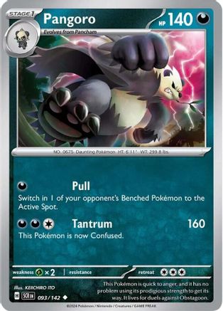 Pangoro 093/142  - Reverse Holofoil SV07 Stellar Crown - Uncommon
